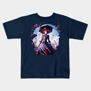 Bright Cyberpunk Mary Poppins Original Lineart Kids T-Shirt